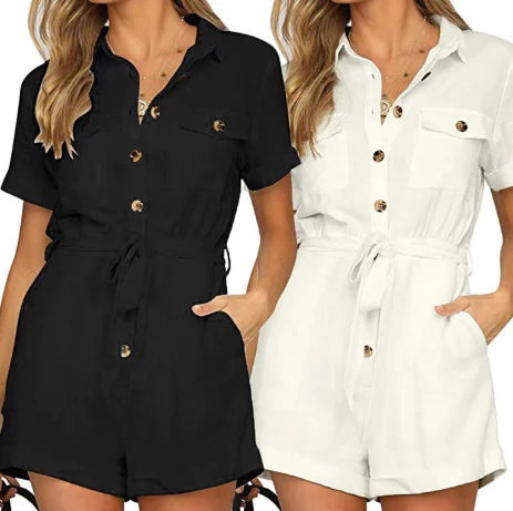 Casual Romper Jumpsuit with Pocket