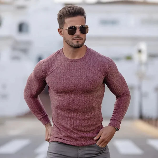 Slim Knit Sweater Long-Sleeved T-Shirt