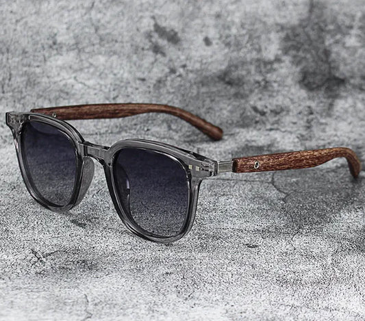 Unisex Retro Wood Grain Polarized Sunglasses