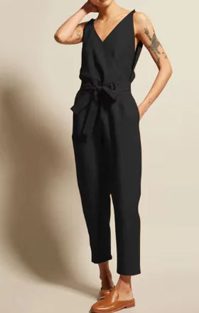 V-Neck Sleeveless Jumpsuit