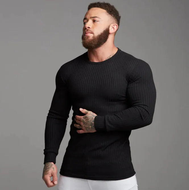 Slim Knit Sweater Long-Sleeved T-Shirt